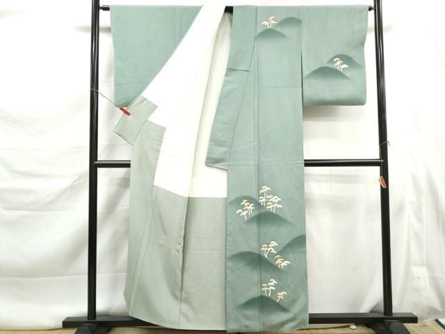 平和屋着物■訪問着 駒刺繍 重ね山樹林文 暈し染め 金彩 正絹 逸品 DABL3173qa