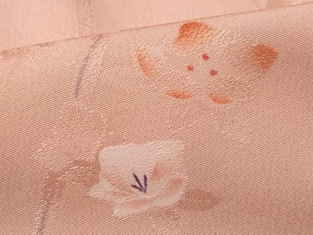 平和屋着物■上質な小紋 地紋起こし 枝花文 正絹 逸品 DABL3179qa