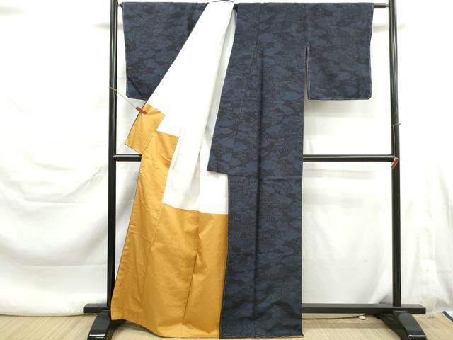 平和屋着物■結城紬 80亀甲 風景花文 正絹 逸品 未使用 DABL3183qa