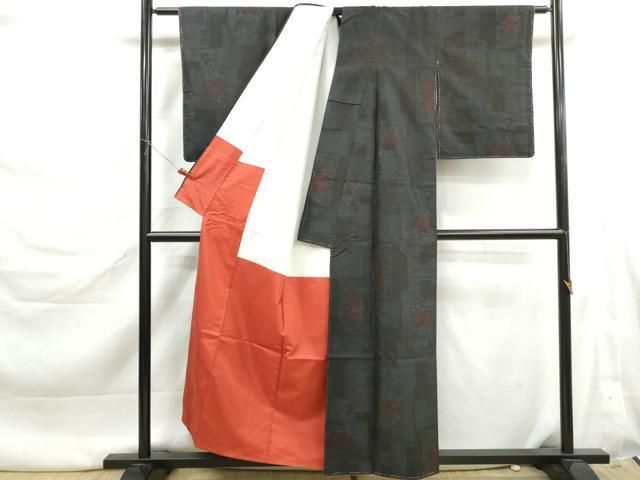 平和屋着物■本場大島紬 風景花文 証紙付き 正絹 逸品 未使用 DABL3190qa