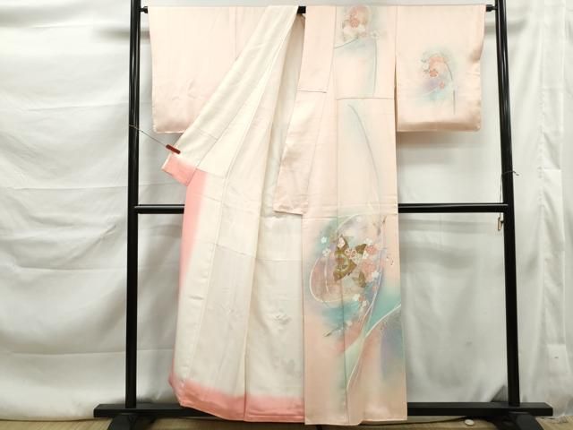 平和屋着物■訪問着 作家物 花蝶文 暈し染め 金彩 正絹 逸品 DABL3197qa