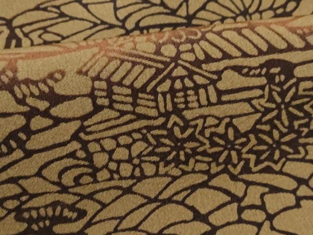 平和屋着物■上質な小紋 型染め 風景花文 暈し染め 正絹 逸品 DABL3203qa