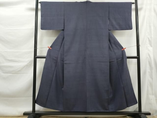 平和屋着物■上質な紬 霞文 青褐色 正絹 逸品 DABL3208qa