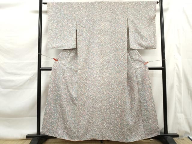 平和屋着物■上質な小紋 草花文 正絹 逸品 DABL3218qa