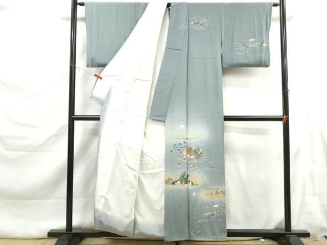 平和屋着物■訪問着 人物風景文 暈し染め 金彩 正絹 逸品 DABL3250qa