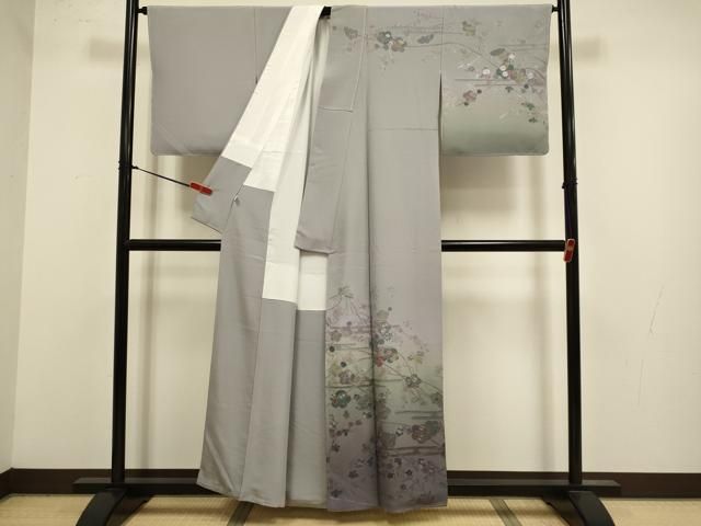 平和屋着物●中国三大刺繍 スワトウ刺繍 汕頭刺繍 相良刺繍 総刺繍 訪問着 枝花文 暈し染め 正絹 逸品 未使用 DABL3523du
