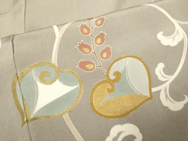 平和屋着物●訪問着 駒刺繍 草花文 金彩 正絹 逸品 DABL3532du