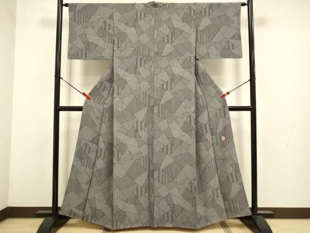 平和屋着物●江戸小紋 作家物 切嵌文 正絹 逸品 DABL3537du