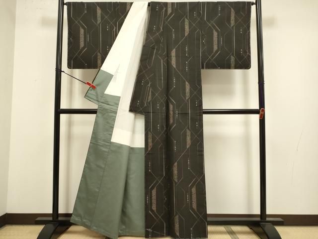 平和屋着物●本場大島紬 9マルキ 古代染色純泥染 花間道 カネトク謹製 証紙付き 正絹 逸品 未使用 DABL3546du
