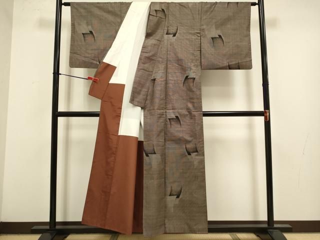 平和屋着物●本場大島紬 9マルキ 古代染色純泥染 短冊文 証紙付き 正絹 逸品 DABL3547du