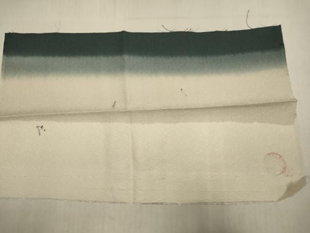 平和屋着物●上質な色無地 作家物 花菱地紋 錆鉄御納戸色 反端付き 正絹 逸品 未使用 DABL3548du