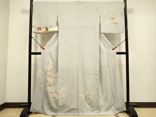 平和屋着物●本加賀友禅作家 和泉衛知 訪問着 枝花文 暈し染め 反端付き 正絹 逸品 DABL3549du