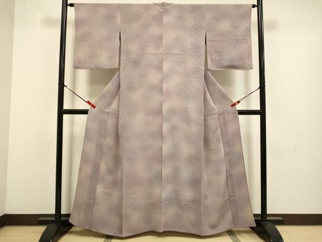 平和屋着物▽上質な小紋 単衣 花唐草文 暈し染め 正絹 逸品 DABL3604du