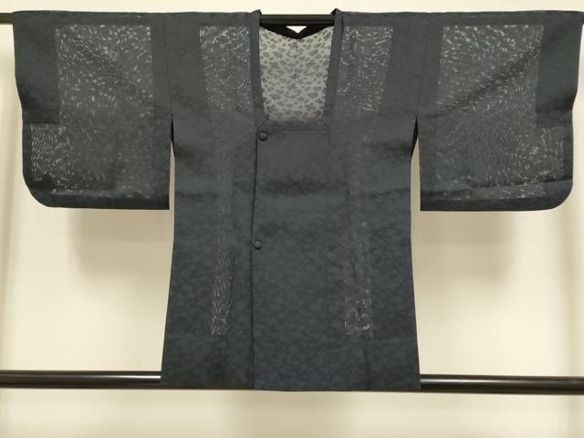 平和屋着物▽道行コート スリーシーズン 春夏秋 塵除け 抽象文様 濃い藍鉄色 DABL3606du