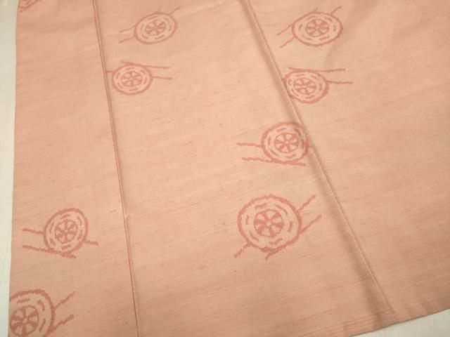 平和屋着物▽上質な紬 単衣 源氏車 正絹 逸品 未使用 DABL3629du