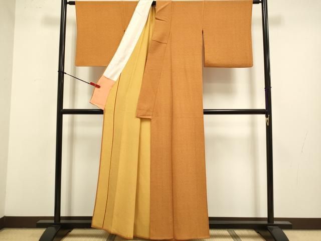 平和屋着物▽江戸小紋 単衣 小花柄 鬼しぼ縮緬 正絹 逸品 DABL3635du