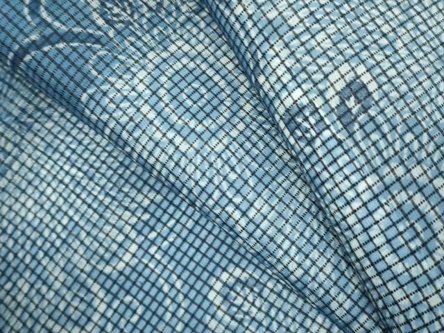 平和屋着物∴夏物 小紋・浴衣兼用 絹紅梅 花唐草文 綿絹 逸品 DABL4003cd