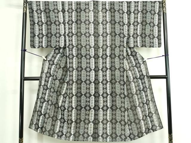 平和屋着物∴夏物 男性 小紋・浴衣兼用 菱花文 伊勢丹扱い 綿麻 逸品 DABL4008cd