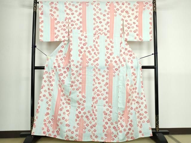 平和屋着物∴夏物 浴衣 舞花文 綿 逸品 DABL4033cd