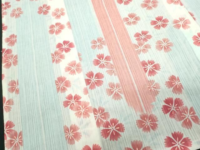平和屋着物∴夏物 浴衣 舞花文 綿 逸品 DABL4033cd