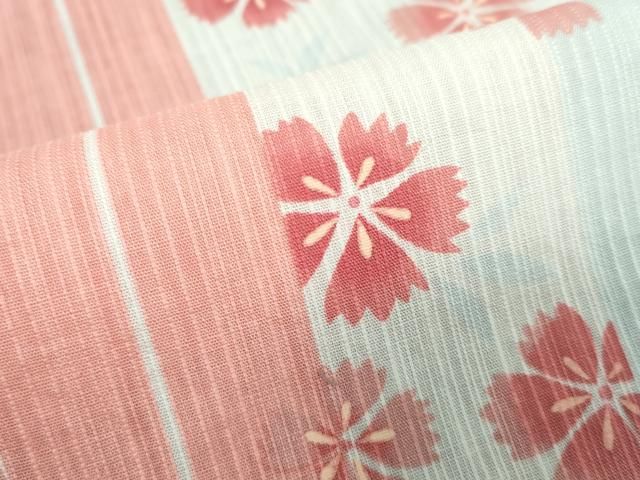 平和屋着物∴夏物 浴衣 舞花文 綿 逸品 DABL4033cd