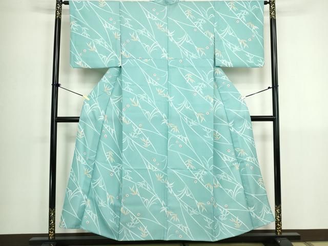 平和屋着物▽小紋 単衣 枝花文 洗える着物 DABL4040cd