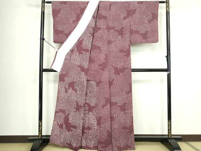 平和屋着物▽上質な小紋 単衣 ろうけつ染め 風景文 鬼しぼ縮緬 正絹 逸品 DABL4052cd