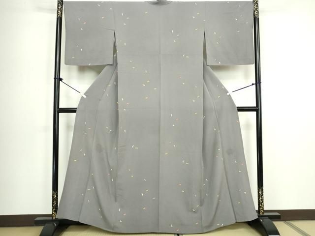 平和屋着物▽上質な小紋 単衣 抽象文様 正絹 逸品 DABL4059cd