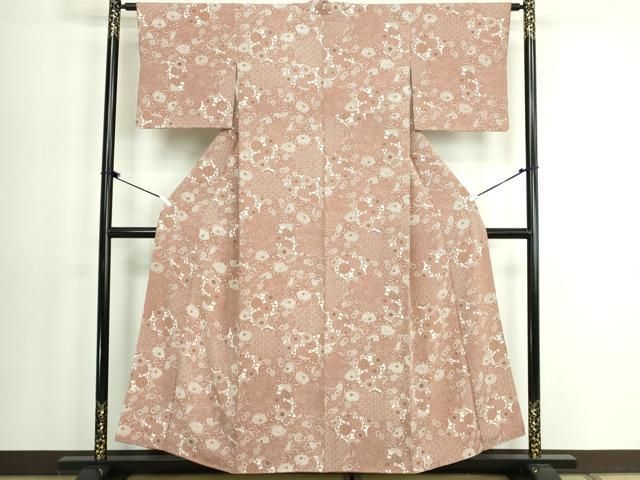 平和屋着物●上質な小紋 型染 菊唐草文 正絹 逸品 DABL4228cd