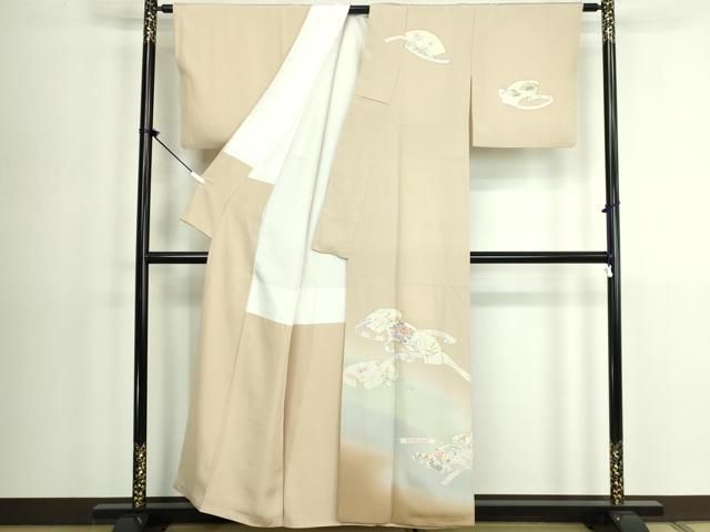 平和屋着物●訪問着 駒刺繍 鬘帯地紙花文 暈し染め 金彩 正絹 逸品 DABL4230cd