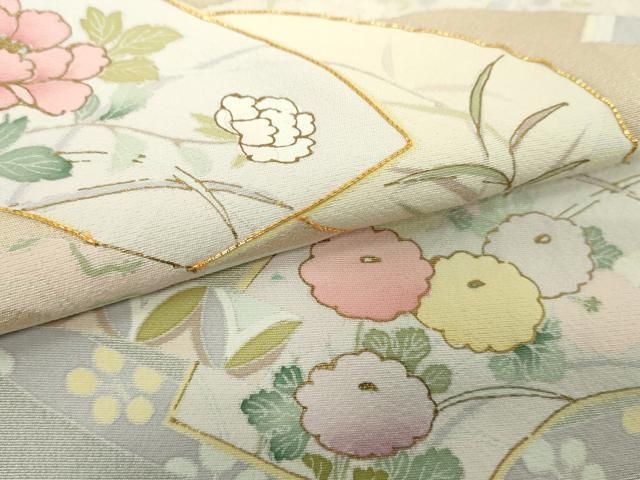 平和屋着物●訪問着 駒刺繍 鬘帯地紙花文 暈し染め 金彩 正絹 逸品 DABL4230cd