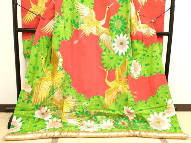 平和屋本店●色打掛 お引きずり 和装 婚礼 結婚式 花嫁 神社挙式 駒刺繍 飛鶴花文 金銀彩 逸品 DABL4317cd