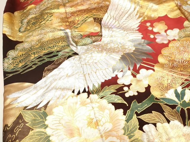 平和屋本店●色打掛 お引きずり 和装 婚礼 結婚式 花嫁 神社挙式 飛鶴花文 暈し染め 金銀彩 逸品 DABL4319cd