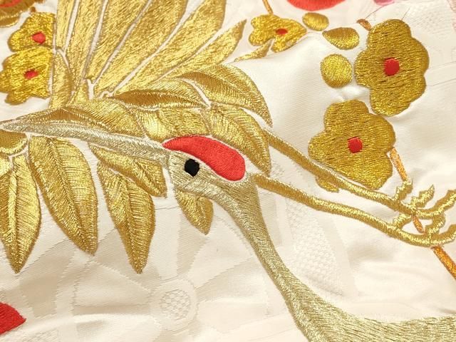 平和屋本店●色打掛 お引きずり 和装 婚礼 結婚式 花嫁 神社挙式 総刺繍 唐織 飛鶴花文 金銀糸 DABL4320cd