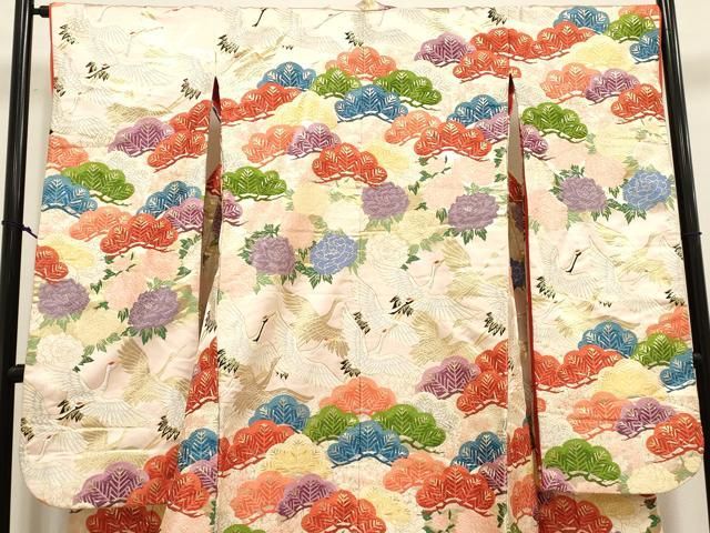 平和屋本店●色打掛 お引きずり 和装 婚礼 結婚式 花嫁 神社挙式 唐織 飛鶴松文 錦翔 金糸 正絹 逸品 DABL4324cd