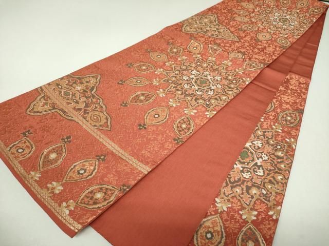 平和屋着物▼西陣 服部織物 六通柄 本袋帯 オリエンタル華紋 金糸 正絹 逸品 DABL5092ps