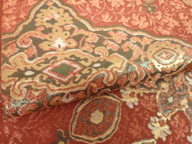 平和屋着物▼西陣 服部織物 六通柄 本袋帯 オリエンタル華紋 金糸 正絹 逸品 DABL5092ps