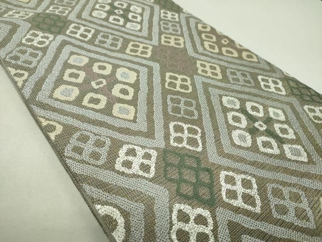 平和屋着物▼両面 六通柄袋帯 花菱文 シルクロード 金銀糸 正絹 逸品 DABL5342ps