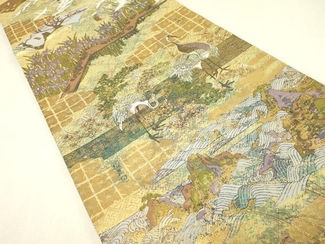 平和屋本店▼両面 全景全通柄袋帯 光琳と宗達琳派集乃図 本金箔 正絹 逸品 DABL6292az