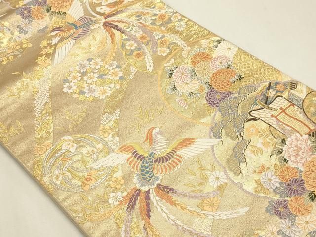 平和屋本店▼六通柄袋帯 唐織 秀鳳錦 本金弐重箔 正絹 逸品 DABL7525sf