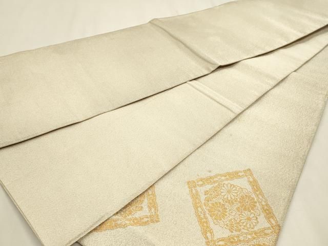 平和屋本店▼太鼓柄袋帯 つづれ織 花鳥菱取文 本金箔24K 正絹 逸品 DABL7533sf