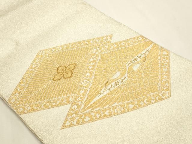 平和屋本店▼太鼓柄袋帯 つづれ織 松皮菱取文 本金箔24K 正絹 逸品 DABL7573sf