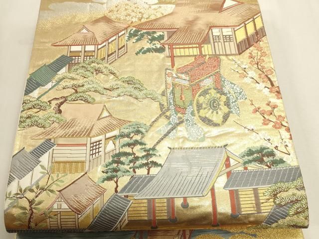 平和屋本店▼六通柄袋帯 京めぐり 本金箔 正絹 逸品 DABL7576sf