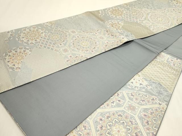 平和屋本店▼六通柄袋帯 正倉院花文 24金箔綴 正絹 逸品 DABL7580sf