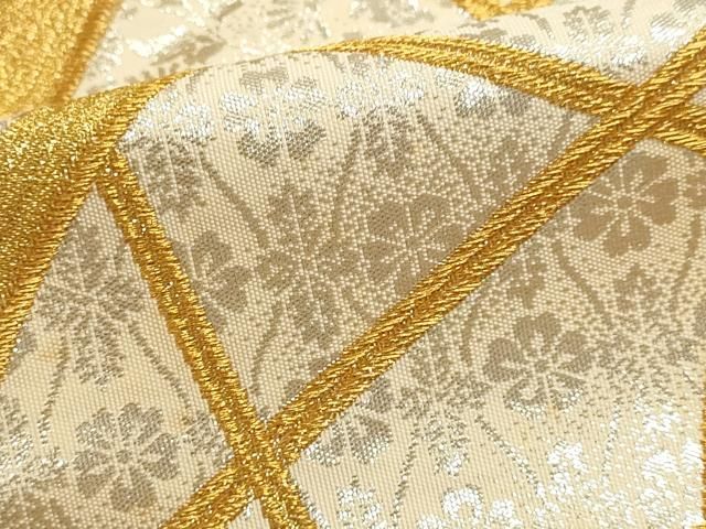 平和屋本店▼六通柄袋帯 草花文 本金箔24k 正絹 逸品 DABL7623sf