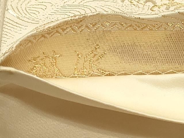 平和屋本店▼六通柄袋帯 唐織 琳派 飛鶴松文 本金二丁箔 正絹 逸品 DABL7641sf