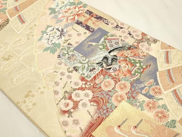 平和屋本店▼西陣 前田徳織物謹製 六通柄袋帯 九百錦 桧用古典文 24K本金箔 証紙付き 正絹 逸品 DABL7671sf