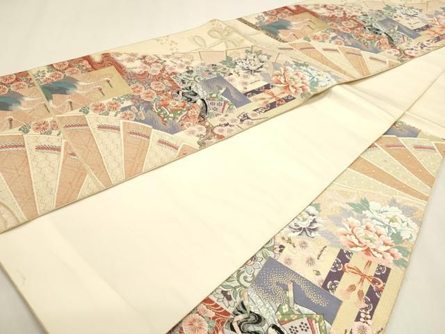 平和屋本店▼西陣 前田徳織物謹製 六通柄袋帯 九百錦 桧用古典文 24K本金箔 証紙付き 正絹 逸品 DABL7671sf