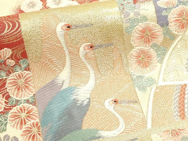 平和屋本店▼西陣 前田徳織物謹製 六通柄袋帯 九百錦 桧用古典文 24K本金箔 証紙付き 正絹 逸品 DABL7671sf