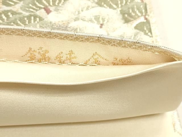平和屋本店▼六通柄袋帯 飛鶴文 錦純金箔 正絹 逸品 DABL7677sf